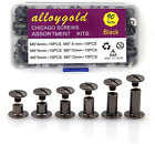 90 Sets Black Chicago Screw Leather Assorted Kit ?6 Sizes Of Screw Rivets For Le