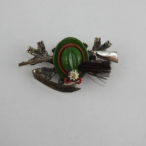 Vintage German Brooch Hat Pin Hiking Walking Gun Mittenwald - Picture 1 of 4