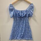 Nasty Gal Ditsy Bust Mini Dress - Blue - Size 6 UK