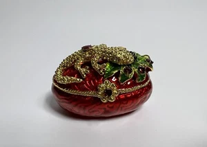 Lizard Gold toned & enamel art deco trinket/jewelry boxes with magnetic closure - Picture 1 of 9
