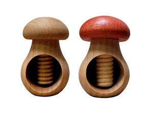 2x Casse-noix en bois de hêtre naturel Très solide Rouge & Marron clair - Imagen 1 de 14