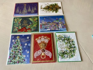 BRAND New Lot of 7 Papyrus Embelish 3D Chritmas Cards - Picture 1 of 2