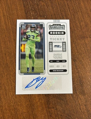 Dareke Young 2022 Contenders Rookie Ticket Auto #255 Seahawks Lenoir Rhyne RC - Image 1 of 2