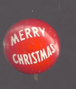 Vintage MERRY CHRISTMAS Tin Litho Pin pinback button - Picture 1 of 2