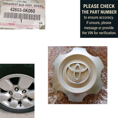 TOYOTA #426030K060 COVER CAP WHEEL SILVER GENUINE Hilux VIGO 2004-2011 - Image 1 of 3