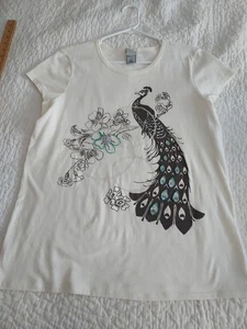 Camicia maglia pavone Old Navy taglia XL vestibilità piccola manica cappuccio donna perline morbida - Foto 1 di 9