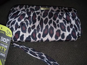Travelon RFID blockierende Geldbörse umlaufender Reißverschluss Leopardenmuster Kalbsleder Neu mit Etikett - Bild 1 von 1