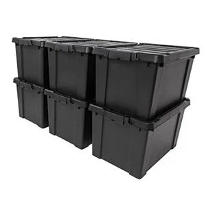 IRIS USA 20 Gallon Lockable Storage Bins with Lids, 6 Pack - 20 Gal - 6 Pack - Picture 1 of 7