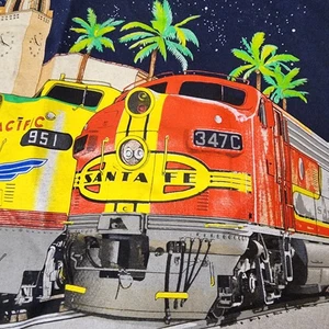 Camicia vintage Santa Fe treno ferrovia anni 90 XL Union Pacific Sunset Limited Hanes  - Foto 1 di 8