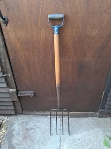 Vintage Garden Digging Fork. Wood/Metal Handle. Old Allotment Tools (#354) - Picture 1 of 12