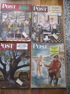 4  Saturday Evening Post   Magazines  All Pictured   All complete  1946-47 - Picture 1 of 5