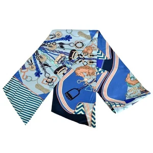 Hermes Maxi Twilly Saddle Craftsman Bouquet Scarf Silk Bouquets Sellier r25_0-Vb - Picture 1 of 6