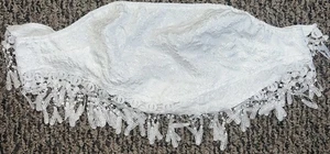 Shein Women's Essnce Jacquard Lace Fringe Hem Tie Back Crop Top White Curve 1XL! - Picture 1 of 10
