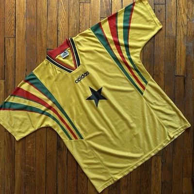 Camiseta Adidas Equipment Ghana XXL Negra Estrella Fútbol Fútbol FIFA Rara De Colección Años 90 Foto 1 de 4