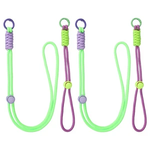 2er Set Schwerlast Paracord Schlüsselanhänger Schlüsselband für Schlüssel, grün/helllila - Bild 1 von 6