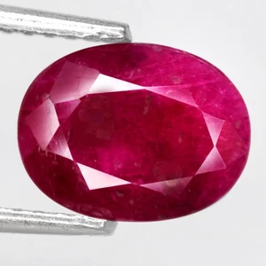 1.32Ct. Natural Gemstone Ruby Purplish Red Oval Normal Heated Tanzania Ravishing - Picture 1 of 7