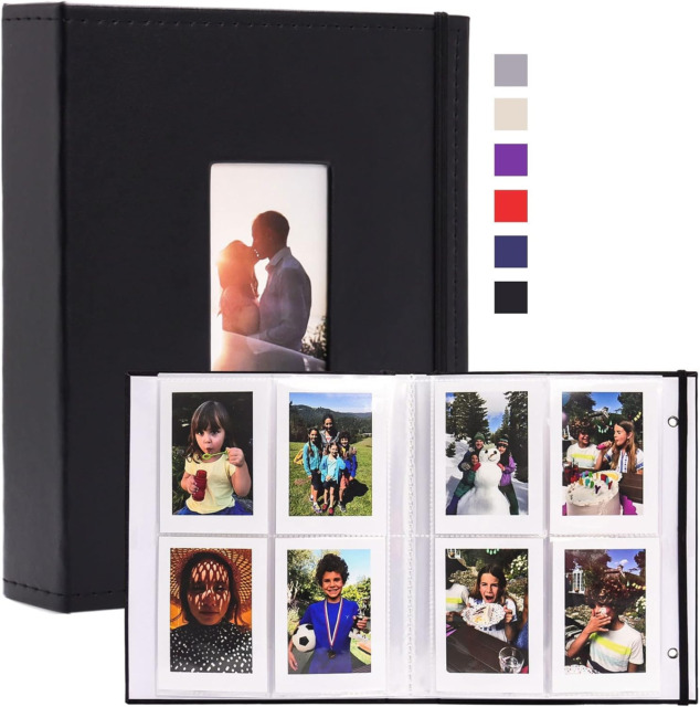 Álbum de fotos de 128 bolsillos compatible con Fujifilm Instax Mini 12 11 9  8 90 70 40 películas de cámara instantánea y papel fotográfico de 2 x 3