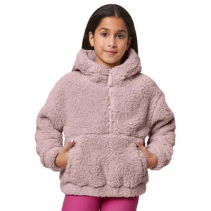 Mondetta Girl's Youth 1/2 Zip Pullover Hoodie Top Sweater, Purple, XS (5/6) - Picture 1 of 3