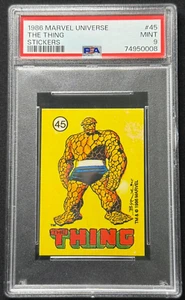1986 Comic Images Marvel Universe #45 THE THING Fantastic 4 Sticker PSA 9 MINT - Bild 1 von 2