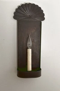 RDS Richard D. Scofield tall aged tin wall sconce in c 1760 style electrified - Picture 1 of 6