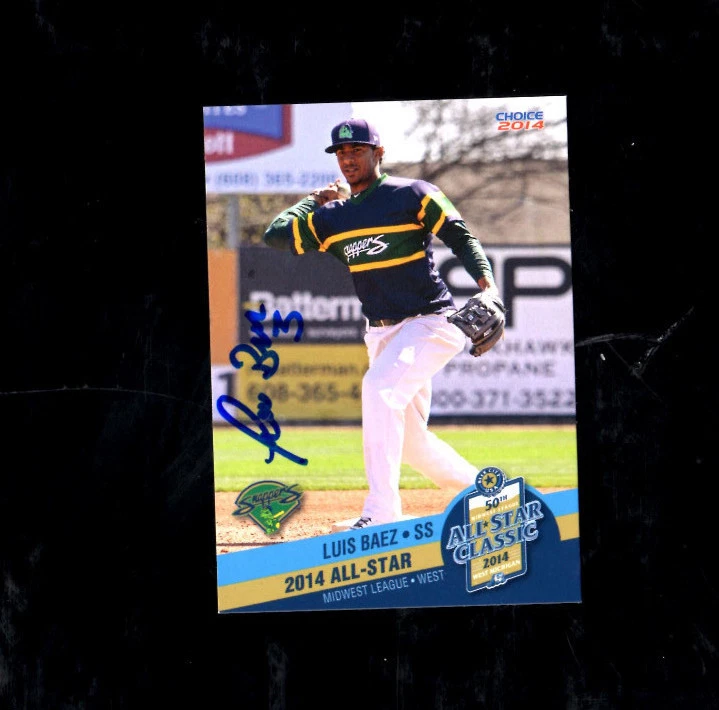 Luis Baez  2014 Midwest League All Star Beloit Snappers auto signed card  - Image 1 of 1