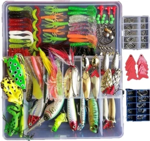 275Pcs Fishing Lure Set Including Frog Lures Soft Fishing Lure Hard Metal Lure V - Picture 1 of 12