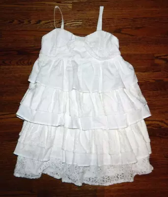 Vestido para niña crema con volantes en capas talla 10-12 Foto 1 de 3