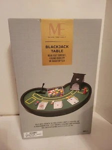 Black Jack Table W/Drawer,Deck & Chips, Felt Surface For Tabletop - Picture 1 of 5