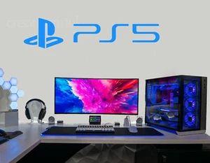 Pegatinas de pared para juegos Playstation PS5 PS4 calcomanías de pared para jugadores murales dormitorio de niños L - Imagen 1 de 12