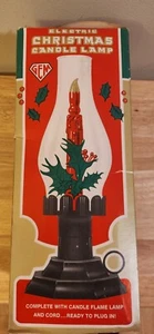 NIB. Vintage Mid Century Christmas Electric Candle Lamp Set of 2. New In Box. - Picture 1 of 7