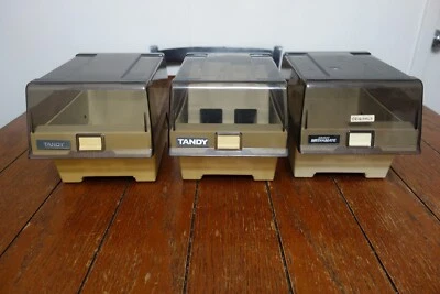Lot of 3 Vintage Tandy 5 1/4'' Floppy Disk Storage Case Holder With Dividers - Image 1 of 4