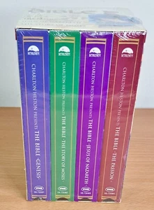 VHS Charlton Heston Presents The Bible - 4 Tape Set - Sealed 2001 - Picture 1 of 6