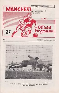 Manchester United Wolves football programme Reserves 1964 season - Picture 1 of 3