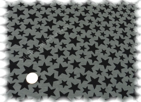 Star Kid Sweat Sterne grau 50 cm Hilco Sweatshirtstoff Sternenstoff Sweaty nähen - Bild 1 von 1