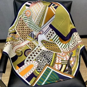 Femme Foulard de 100% soie,18 Momme,90x90 cm,Couleur différente des deux côtés - Picture 1 of 73