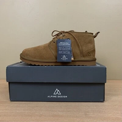 Alpine Design Aiden Boots Mens 9 Brown Suede Wool Lined Stain Resistance NEW - Image 1 of 4