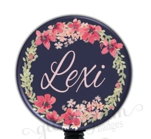 Personalized Nurse Retractable Badge Reel, Flower Nurse Badge Holder - GG4440 - Picture 1 of 8