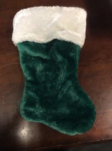 Green & White Christmas Stocking 14" Tall X 8" Wide Preowned AllHollidays - Picture 1 of 9