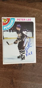 Tarjeta de novato firmada por Topps 1978-79 Peter Lee Penguins Inglaterra Alemania # 244 - Imagen 1 de 1
