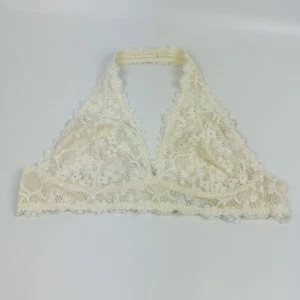 Intimately Free People Floral Lace Halter Bralette Bra Off White Ivory Large L - Picture 1 of 10