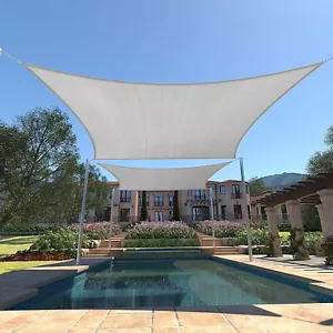 Wasserdicht Schattensegel Outdoor Rechteck Sonne Terrasse Markise Überdachung UV Abdeckung Grau - Bild 1 von 7