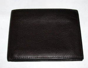 Men's,Bass & Co,Soft Dark Brown Leather,Bi-Fold,Wallet,Very Good Condition - Picture 1 of 2