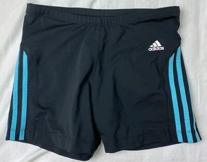 Adidas Damen Sportshorts schwarz mit 3 blauen Streifen Größe L - fällt Medium aus - Bild 1 von 3