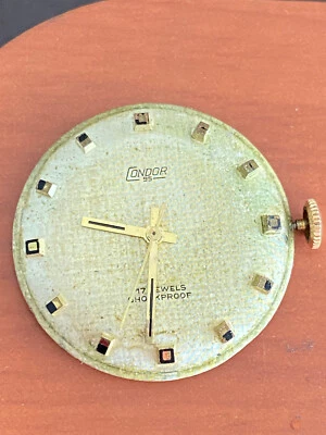 VINTAGE MEN'S CONDOR WRIST WATCH MOVEMENT, CAL. PUW 460, KEEPING TIME, 17 JEWEL - Image 1 of 2