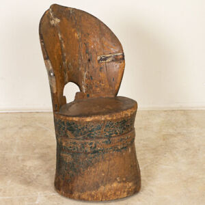 Antique Norwegian Small Kubbestol, Child's Chair