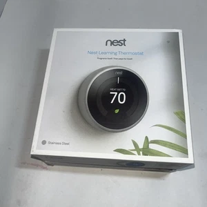 🔥Google Nest Thermostat Stainless Steel3rd Generation - Picture 1 of 6