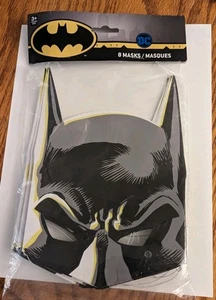 DC Comics BATMAN Masks - Pack of 8 NEW - Great for Super Hero Parties Kids Child - Picture 1 of 2
