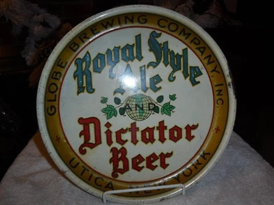 Пивной поднос Pre-Pro Royal Style and Dictator 13 дюймов Pie Globe Brewing Co., Utica NY - Изображение 1 из 4