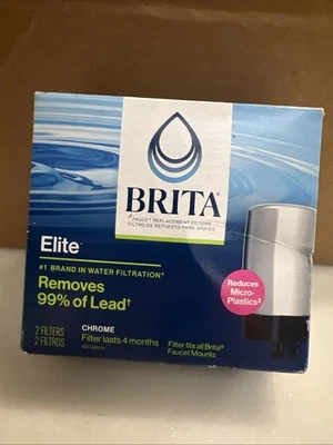 NEW BRITA Faucet Elite Chrome Replacement Filter 2-Pack  Remove 99% of Lead - Image 1 of 2