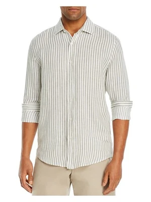 Camisa de hombre marca de diseñador a rayas verdes manga larga calce clásico con botones XL Foto 1 de 4